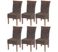 Mendler 6X Chaise de Salle à Manger Savona, Fauteuil, rotin - sans Coussin