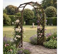Mendler Arche à Roses HWC-Q20, Treillis, Espalier à Roses, Support pour Plantes grimpantes, Arche de Jardin en Bois, certifié MVG, 210 x 126 x 60 cm - Brun foncé