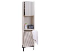 Mendler Armoire Haute HWC-O42 MDF mélaminé 174x39x30cm Aspect Bois Brun