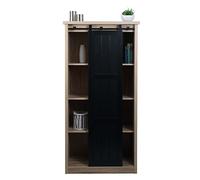 Mendler Armoire HWC-K75 Aspect Bois métal Industriel 163x76x38cm Naturel