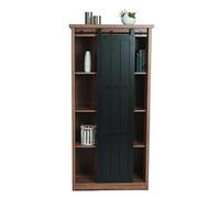 Mendler Armoire HWC-K75, Commode Highboard, Porte coulissante 8 Compartiments de Rangement, Aspect Bois métal Industriel 163x76x38cm - Brun