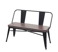 Mendler Banc à 2 Places HWC-H10 Design Industriel-Vintage Similicuir Noir-Marron