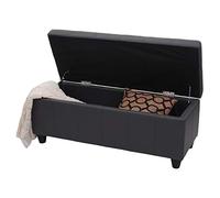 Mendler Banc/Banquette/Coffre de Rangement Kriens, 114x45x45cm, Similicuir - Gris Mat