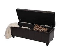 Mendler Banc/Banquette/Coffre de Rangement Kriens, 114x45x45cm, Similicuir - Marron
