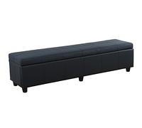 Mendler Banc Banquette Kriens XXL, 180x45x45cm, Similicuir, Noir Mat