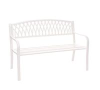 Mendler Banc de Jardin HWC-F45, Banc du Parc, 2 Places, Acier thermolaqué - Blanc
