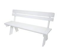 Mendler Banc de Jardin HWC-L66, Banc en Bois Banc de Parc, qualité gastronomique, Bois Massif 148cm - Blanc