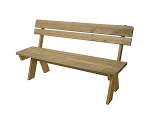 Mendler Banc de Jardin HWC-L66 Bois Massif 148cm Naturel