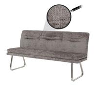 Banquette Hwc-H70, Banquette De Salle À Manger Banquette Rembourrée, Dossier Tissu/Textile Chenille Inox Brossé 180cm Gris Foncé Multicolore