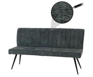 Mendler Banc HWC-K16 Chenille Métal 160cm Bleu-Vert