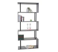 Bibliothèque Hwc-A27, Étagère Indépendante, 183x80cm Structure 3d, 5 Niveaux Gris Multicolore