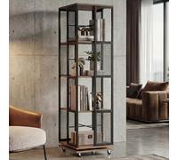 Mendler Bibliothèque HWC-P13 Mélamine MVG 147x40x40cm Marron