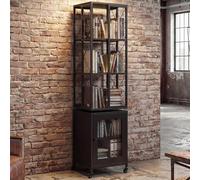 Mendler Bibliothèque HWC-P13 Mélamine MVG 162x40x42cm Noir