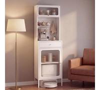 Mendler Buffet Haut HWC-P99 182 x 54 x 40 cm, Blanc