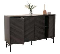 Mendler Buffet HWC-M50 Bois Massif Mangue 94x151x40cm Gris foncé