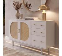 Mendler Buffet HWC-P52 Mélamine 80x120x40cm Blanc