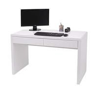 Bureau HWC-G51, bureau bureau informatique table de travail, blanc brillant 100x60cm