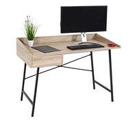Mendler Bureau HWC-J97, Bureau Informatique, tiroir Structure 3D 98x114x60cm MVG-certifié - Aspect chêne