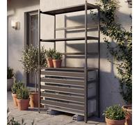 Mendler Cache en Aluminium pour climatiseur/échangeur Thermique HWC-P95, Cache pour Grille de Protection, étagère 163 x 90 x 38 cm - Anthracite