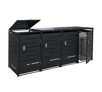 Mendler Cache pour 4 poubelles HWC-E83b, 117 x 265 x 80 cm, Anthracite, Acier 90 kg