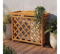 Mendler Cache pour climatiseur/échangeur Thermique HWC-Q14, Cache en Bois certifié MVG 78 x 90 x 45 cm - Couleur Naturelle