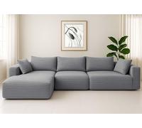 Mendler Canapé HWC-P20 Cord (370 g/m²) Gris Clair