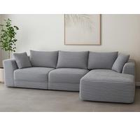 Mendler Canapé HWC-P20 Cord (370 g/m²) Gris Clair