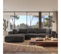 Mendler Canapé HWC-P20 Cord (370 g/m²) Gris foncé