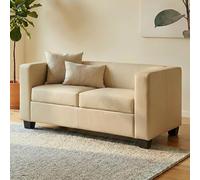 Mendler Canapé/Sofa Lille, 2 Places, 137x75x70cm, Cuir reconstitué - crème