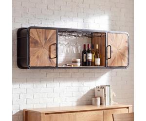 Mendler Casier à vin HWC-Q82 Marron, Noir