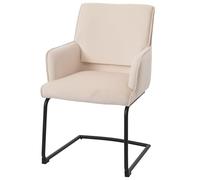 Mendler Chaise Cantilever HWC-N60 Öko-Tex MVG crème-Beige