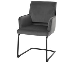 Mendler Chaise Cantilever HWC-N60 Öko-Tex MVG Gris foncé