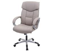 Chaise de bureau MENDLER HWC-A71, siège de direction pivotant, simili cuir taupe-gris Gris G