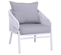 Mendler Chaise de Jardin en Aluminium HWC-P90 Gris Clair