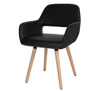 Mendler Chaise de Salle à Manger Altena II, Fauteuil - Similicuir, Noir