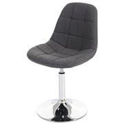 Mendler Chaise de salle à manger HWC-A60 Design rétro Tissu gris clair Pied chromé