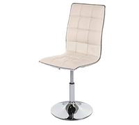 Mendler Chaise de salle à manger HWC-C41 réglable en hauteur similicuir crème