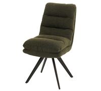 Mendler Chaise de Salle à Manger HWC-G66 Bouclé MVG Vert