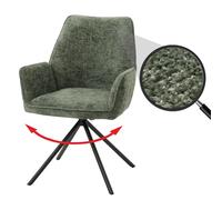 Mendler Chaise de Salle à Manger HWC-G67 Chenille Eco-Tex MVG Bleu-Vert