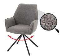 Mendler Chaise de Salle à Manger HWC-G67 Tissu/Textile bouclé eco-tex MVG Gris Clair