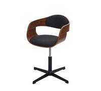 Mendler Chaise de Salle à Manger HWC-H46 Bois courbé Aspect Noyer Tissu Gris foncé