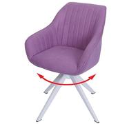 Mendler Chaise de Salle à Manger HWC-K27 pivotante Tissu/Textile Lilas