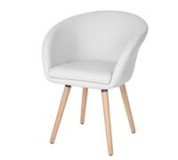Mendler Chaise de Salle à Manger Malmö T633, Fauteuil - Similicuir, Blanc