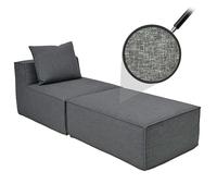 Mendler Chaise Longue/Accessoires pour canapé HWC-O54 63x75x194cm Gris foncé