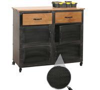 Mendler Chariot d'atelier HWC-N28, Chariot 90x100x40cm Noir, Naturel