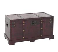 Coffre bois de décoration malle au trésor Valence aspect antiquité - 30x57x29cm - carré