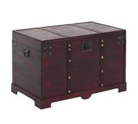 Mendler Coffre bois de décoration Valence aspect antiquité 49x77x47cm carré