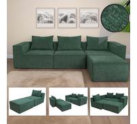 Mendler Combinaison de canapés HWC-O54 63x270x190cm Vert