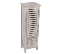 Mendler Commode/Armoire, 2 tiroirs, 30x25x90cm, Shabby, Vintage - Blanc