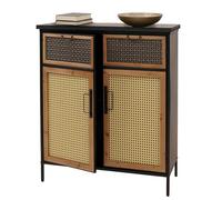 Mendler Commode de Pharmacie HWC-O79 Aspect Vieilli 94x80x35cm, Aspect rotin